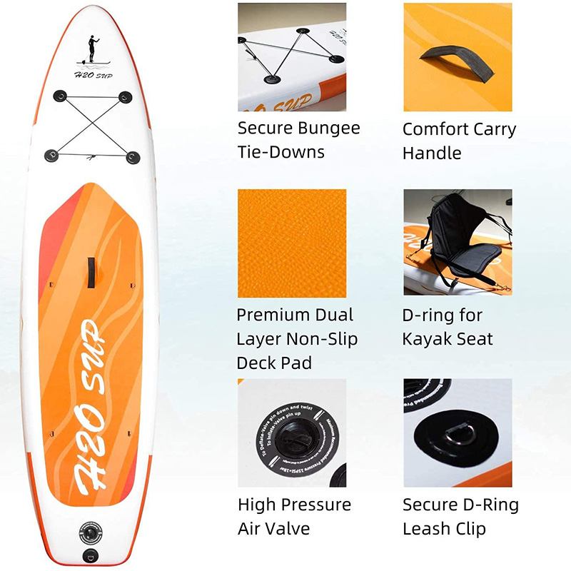 tavola da surf sup di colore arancione