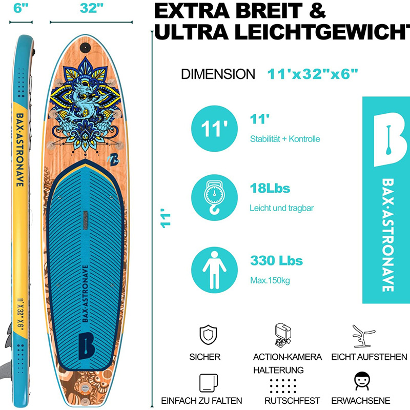 paddle board di colore blu