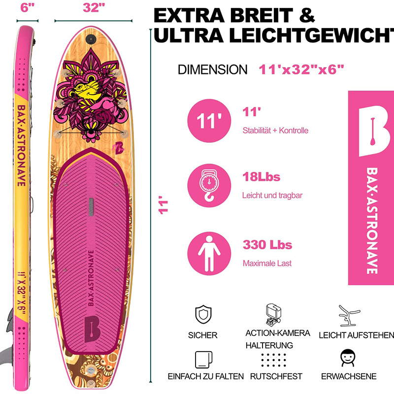 paddle board di colore rosa