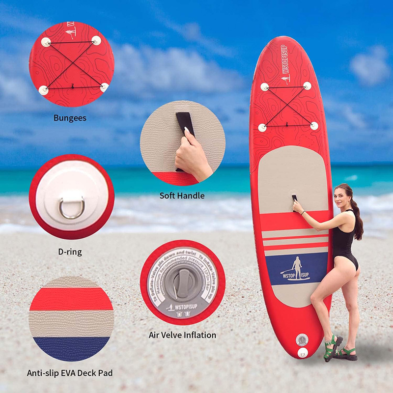 paddle board gonfiabile di colore rosso