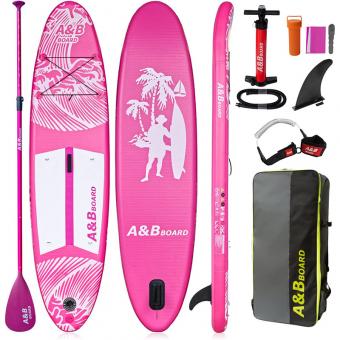 All round 10'6'' stand up paddle board in pink color
        